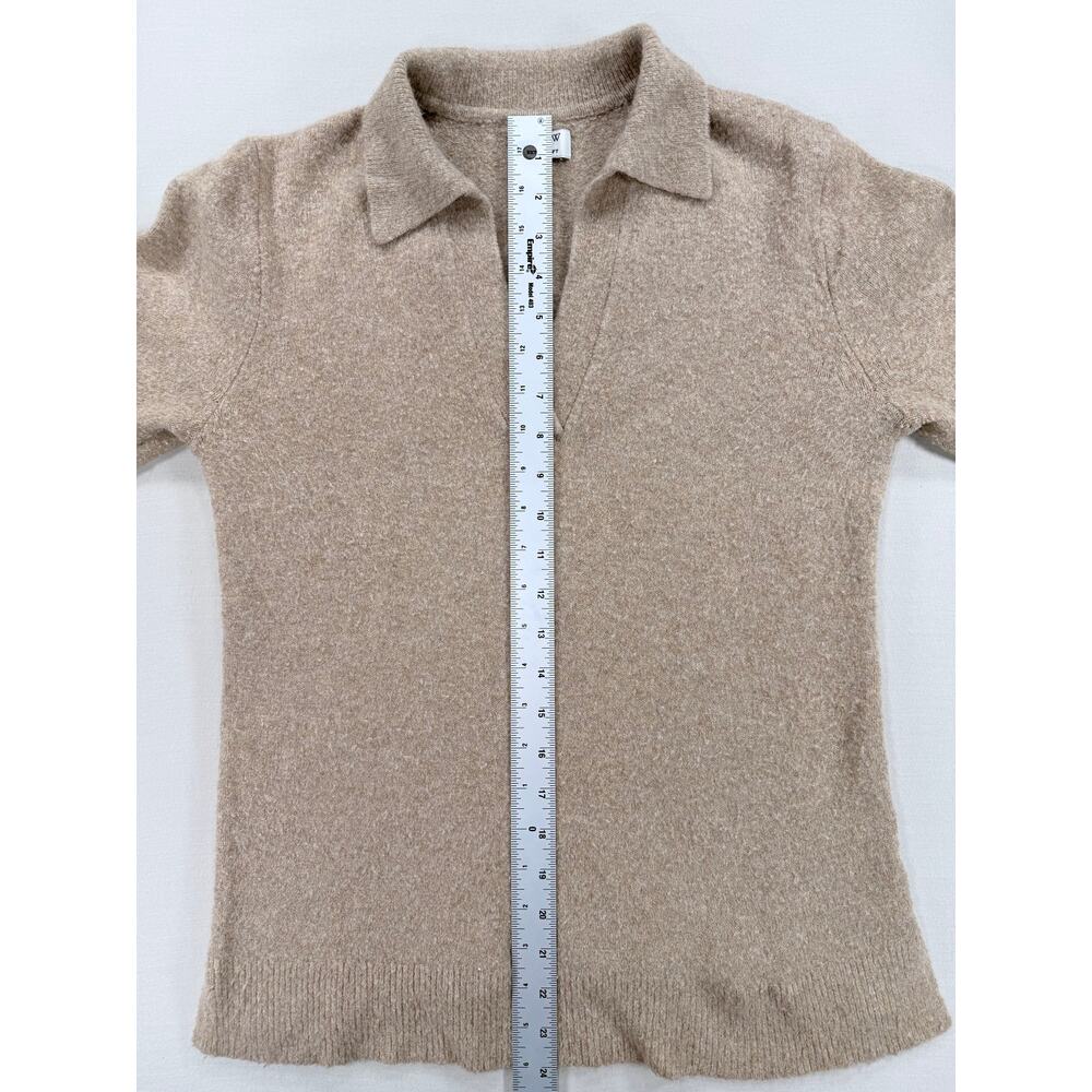 J.Crew Extra-Soft Knit Polo Sweater Tan Beige Small - Picture 4 of 7